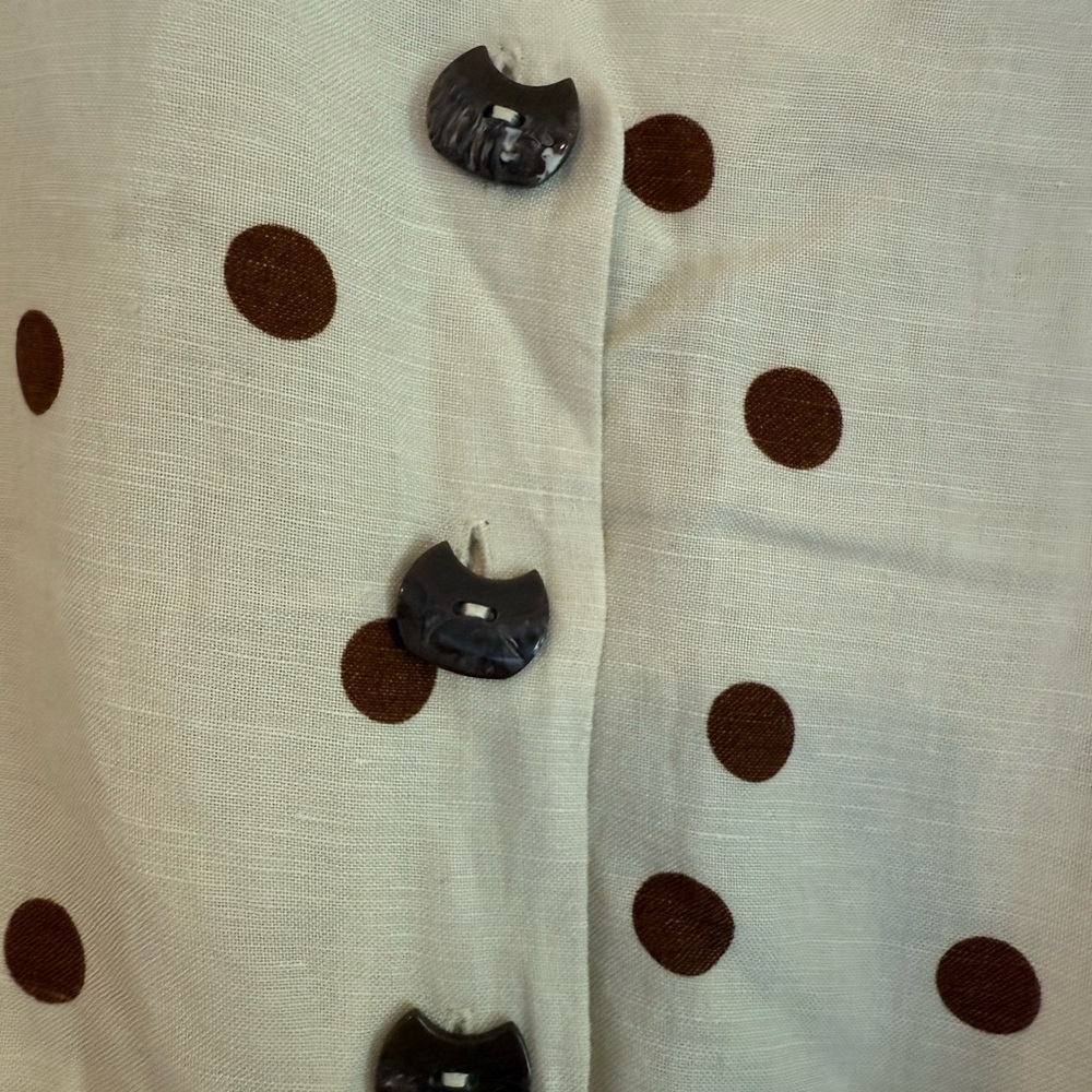 Moon River Cream and Brown Polka Dot Jumpsuit - Picture 3 of 5